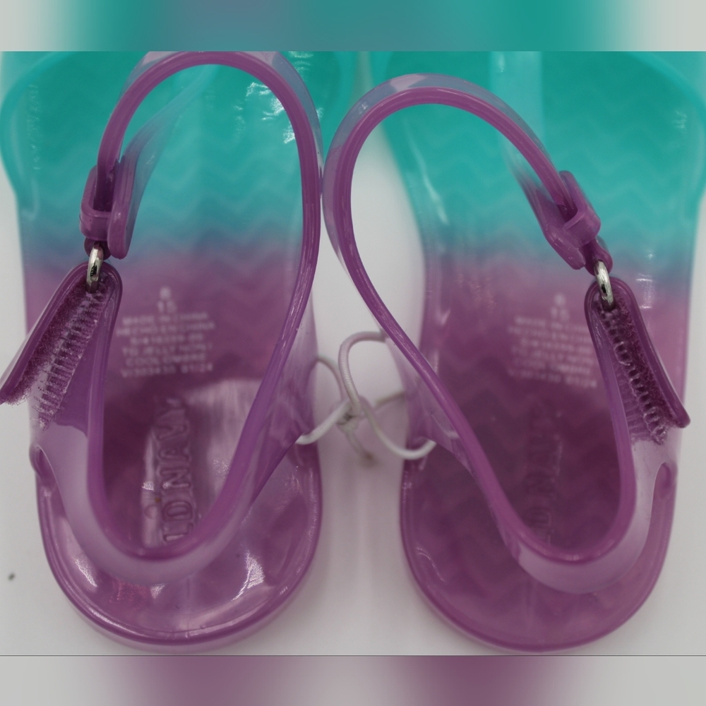 NWOT Old Navy Jelly T-Strap Sandals Size 8 – Purple/Teal Ombre - Picture 4 of 5